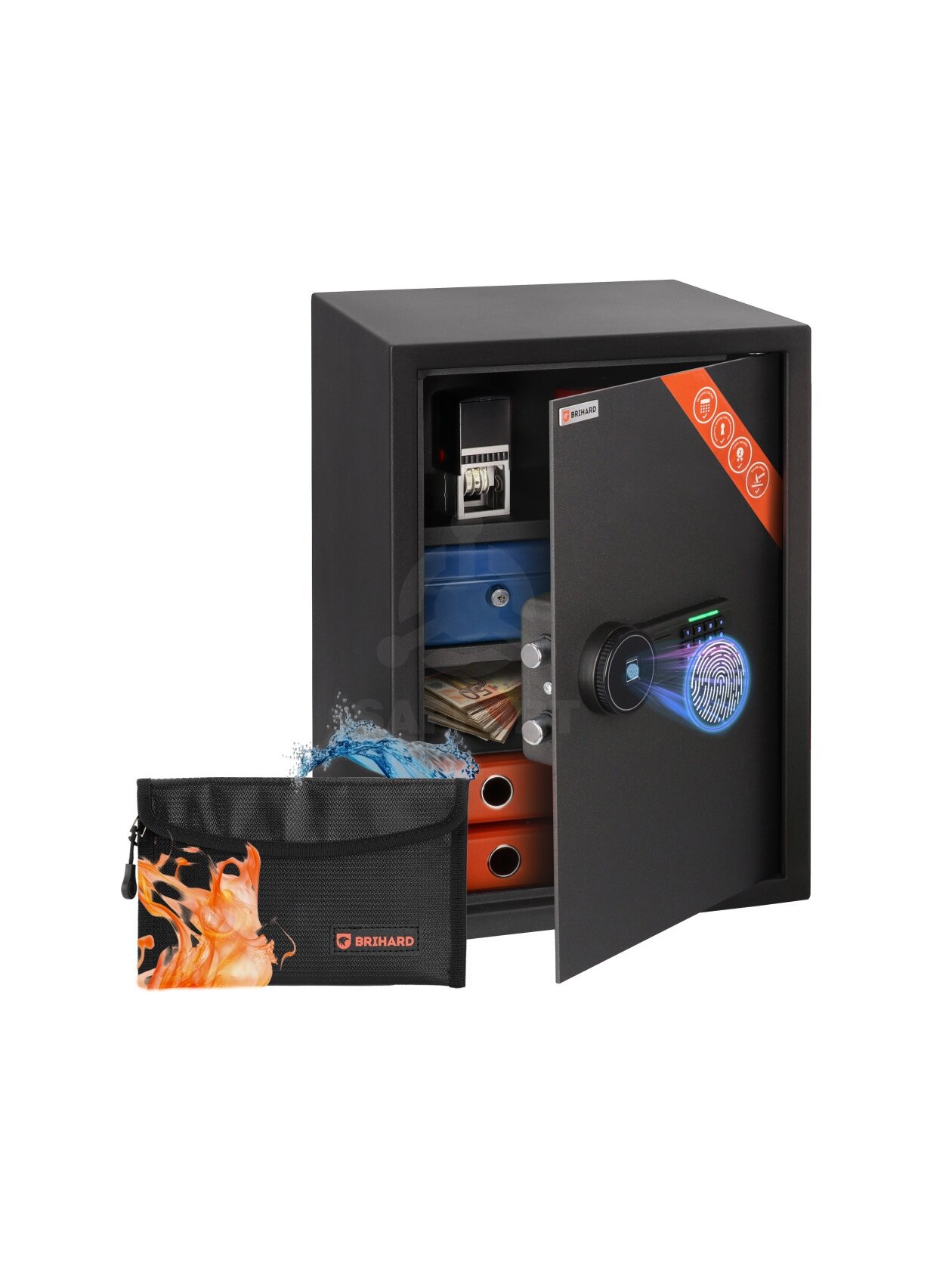 Brihard Business XL Biometric Black Pearl biuro seifas