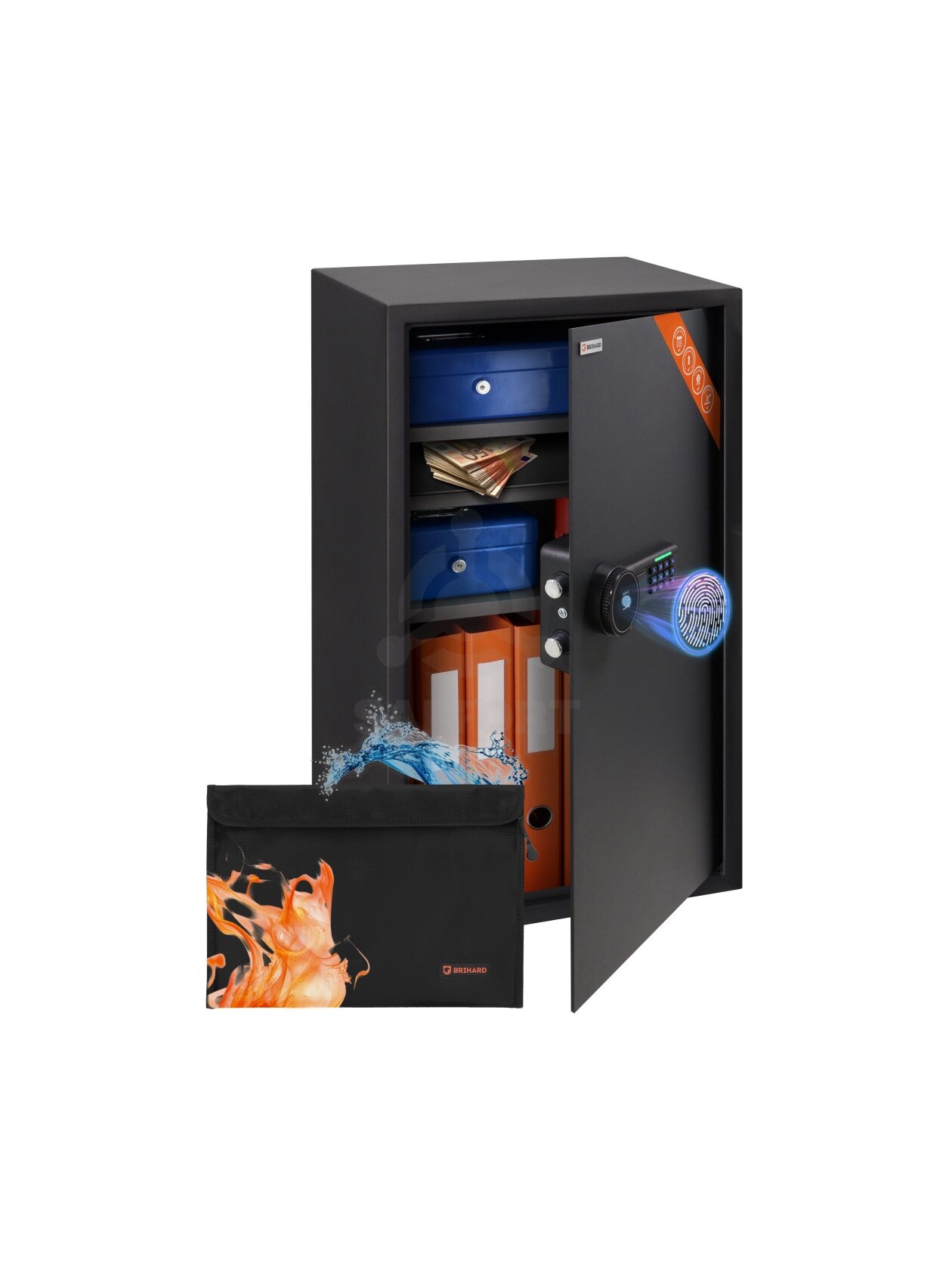 Brihard Business XXL Biometric Black Pearl biuro seifas