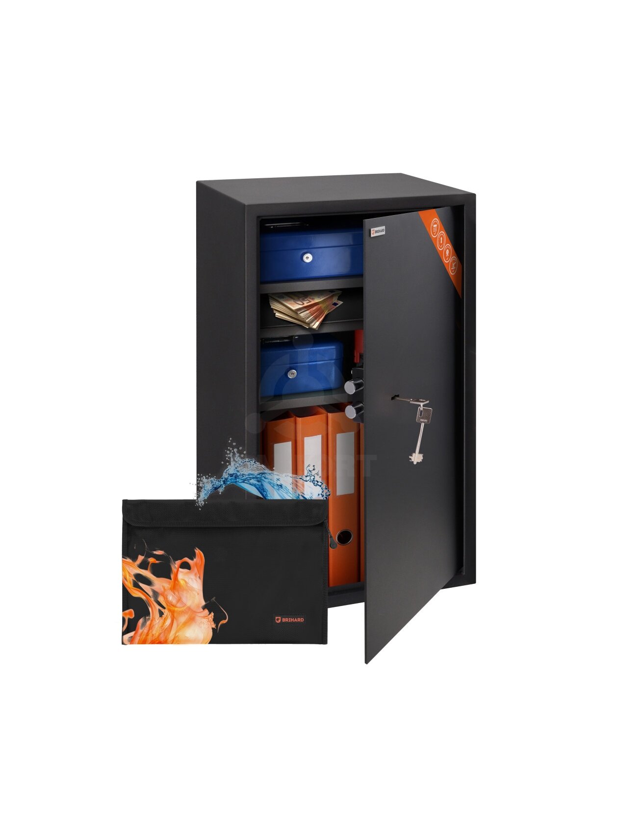 Brihard Business XXL K Black Pearl biuro seifas Brihard Business XXL K Black Pearl biuro seifas